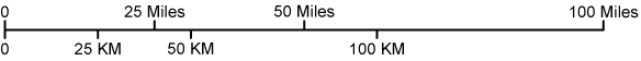 Georgia map scale of miles