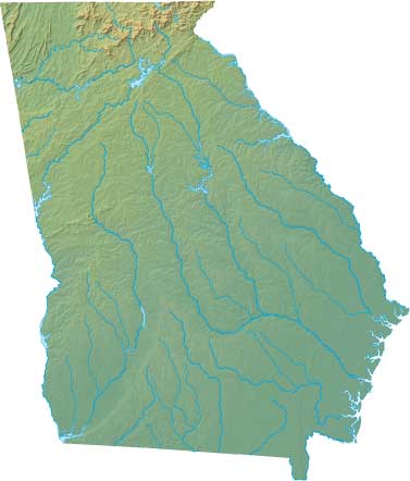 Georgia relief map